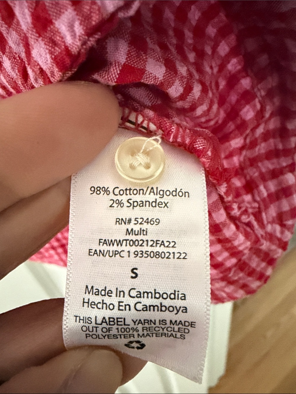 Free Assembly Women's Sleeveless Red and Pink Gingham Ruffle Top Size Small - Picture 4 of 6